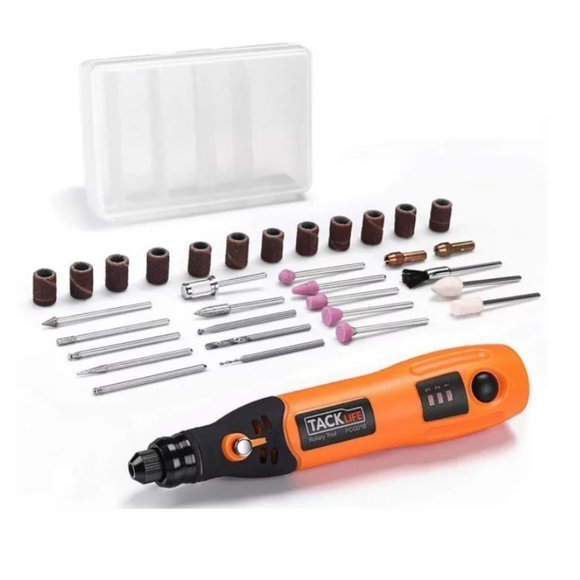TACKLIFE 3.7V CORDLESS ROTARY TOOL with 32 Pieces Accessories - Picture 1 of 3